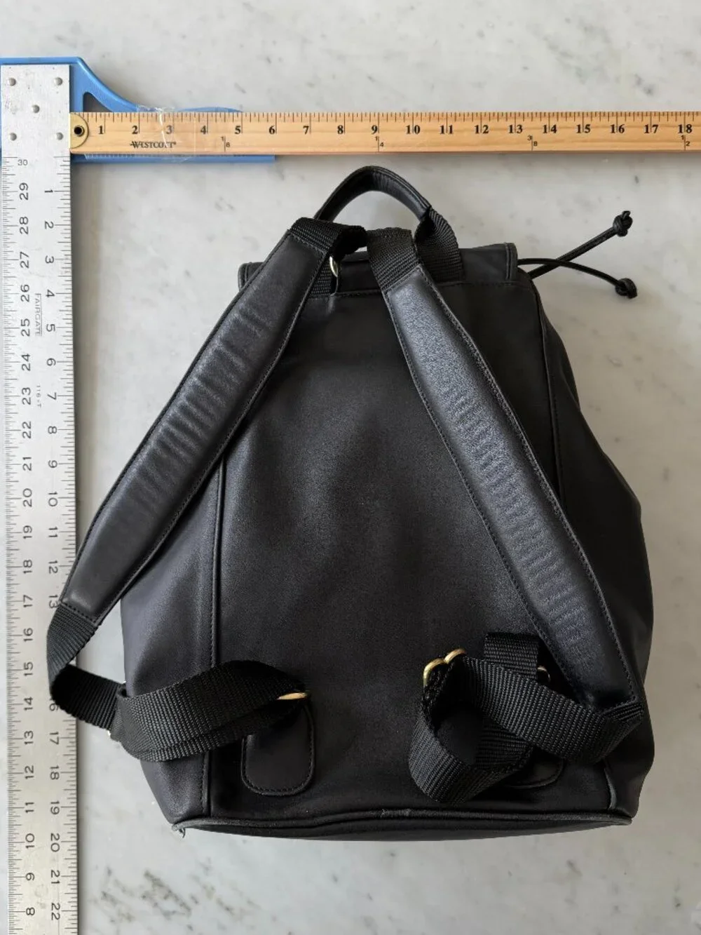 Coach Black Leather Drawstring Backpack Bucket Bag D1S-0529 Vintage 90s Designer - Picture 2 of 7